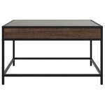 vidaXL Table basse avec LED infini chêne marron 70x50x41 cm