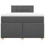 vidaXL Sommier à lattes de lit avec matelas Gris foncé 120x200cm Tissu