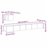 vidaXL Ensemble meuble TV Montage mural Chêne noir Bois d'ingénierie