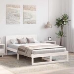 vidaXL Cadre de lit Blanc 120 x 200 cm Bois de pin massif