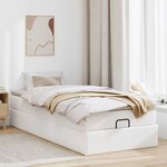 VidaXL Cadre de lit ottoman avec matelas blanc 90x190 cm similicuir