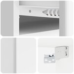 vidaXL Cabinet de chevet mural 2 Pièces Blanc brillant 49 x 34 5 x 20 cm