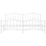vidaXL Cadre de lit métal sans matelas et pied de lit blanc 200x200 cm