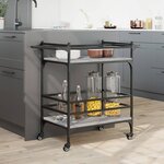 vidaXL Chariot de cuisine sonoma gris 82x40x78 5 cm bois d'ingénierie