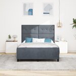 vidaXL Cadre de lit Gris foncé 140x200 cm Velours