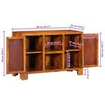 vidaXL Buffet multicolore 90x35x60 bois massif d'acacia