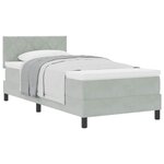 vidaXL Lit à ressorts avec matelas Gris clair 90 x 200 cm Velours