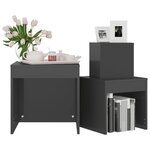 vidaXL Tables gigognes 3 Pièces Gris brillant Bois d'ingénierie