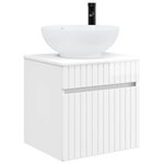 vidaXL Meuble de lavabo mural Blanc brillant 49 x 44 5 x 66 5 cm
