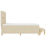 vidaXL Lit à Ressorts avec Matelas & Banc Crème 140x200 cm Tissu