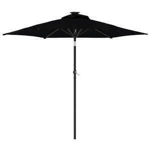 vidaXL Parasol de jardin avec LED mât en acier noir 225x225x212 cm