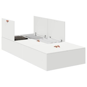 vidaXL Cadre de lit avec rangement Blanc 80 x 200 cm Bois d'ingénierie