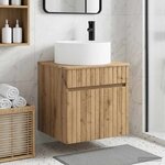 vidaXL Meuble de lavabo mural Chêne artisanal 49 x 44 5 x 65 5 cm