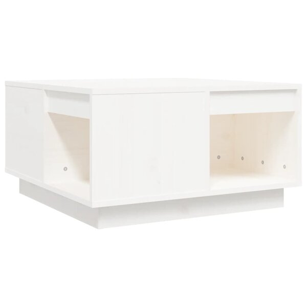 vidaXL Table basse Blanc 60x61x32 5 cm Bois massif de pin