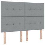 vidaXL Lit à Ressorts avec Matelas et Banc Gris Clair 160x200 cm Tissu