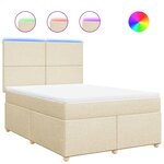 vidaXL Sommier à lattes de lit avec matelas Crème 140x190 cm Tissu