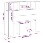 vidaXL Armoire de tête de lit chêne artisanal 120x19x104 5 cm