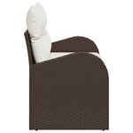vidaXL Canapé de jardin avec coussin Marron 124 x 62 x 69cm polyrotin