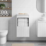 vidaXL Armoire de salle de bain Blanc brillant 30 x 41 x 50 cm