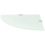 vidaXL Étagère de coin avec supports chromés Verre Blanc 35 x 35 cm