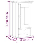 vidaXL Armoire murale de salle de bain BERG blanc bois de pin massif