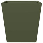 vidaXL Jardinières 2 Pièces vert olive 40x40x40 cm acier