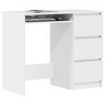 vidaXL Bureau Blanc brillant 90x45x76 cm Bois d’ingénierie
