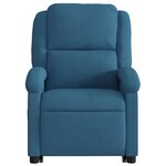 vidaXL Fauteuil inclinable de massage électrique bleu velours