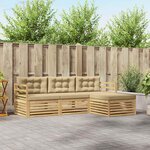 vidaXL Ensemble de canapés d'extérieur 4 pc Blanc et Beige Polyester