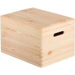 Boîte de rangement en pin massif avec couvercle taille 4