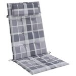 vidaXL Coussins de chaise à dossier haut lot de 4 carreaux gris