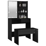 vidaXL Ensemble de coiffeuse avec LED Noir Bois d'ingénierie