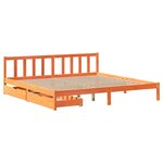 vidaXL Cadre de lit sans matelas cire marron 200x200cm bois pin massif