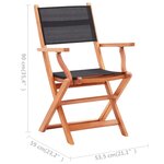 vidaXL Chaises pliables de jardin lot de 6 noir eucalyptus textilène