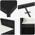 vidaXL Ensemble de repas de jardin 5 pièces avec coussins Noir Poly Rotin