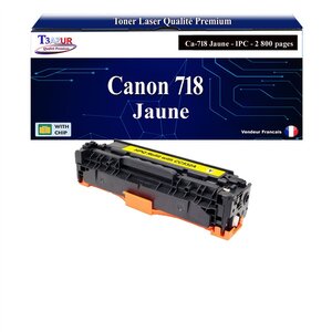 T3AZUR - Toner compatible avec Canon 718 pour Canon MF-7200  MF-724CDW  MF-726CDW  MF-728CDW Jaune - 2 800p