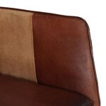 vidaXL Chaise à bascule et repose-pieds Marron Cuir véritable et toile