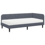 vidaXL Cadre de lit d'angle Gris foncé 100 x 200 cm Velours