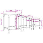 vidaXL Tables basses gigognes 3 Pièces chêne marron bois d'ingénierie
