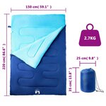 vidaXL Sac de couchage double et oreillers adultes camping 3-4 saisons