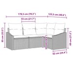 vidaXL Ensemble de canapé de jardin 4 Pièces Noir Poly rotin