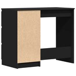 vidaXL Bureau Noir 90x45x76 cm Bois d’ingénierie