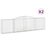 vidaXL Paniers à gabions arqués 2 Pièces 400x30x100/120 cm Fer galvanisé