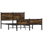 vidaXL Cadre de lit en métal sans matelas chêne fumé 140x200 cm