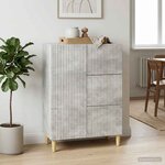 vidaXL Buffet Gris béton 66 x 34 5 x 90 cm Bois d'ingénierie