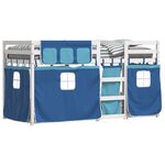 vidaXL Lit superposé sans matelas bleu 75x190 cm bois de pin massif