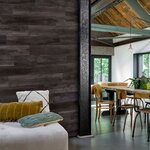 WallArt Planches d'aspect de bois Noir charbon