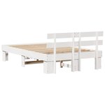 vidaXL Cadre de lit avec tête de lit blanche 135x190 cm en bois massif de pin