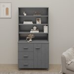 vidaXL Buffet HAMAR Bois massif de pin Gris foncé