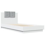 vidaXL Cadre de lit avec LED sans matelas blanc 90x200 cm